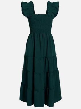 Hill House Forest Green Chiffon Ellie Nap Dress Sleeveless
